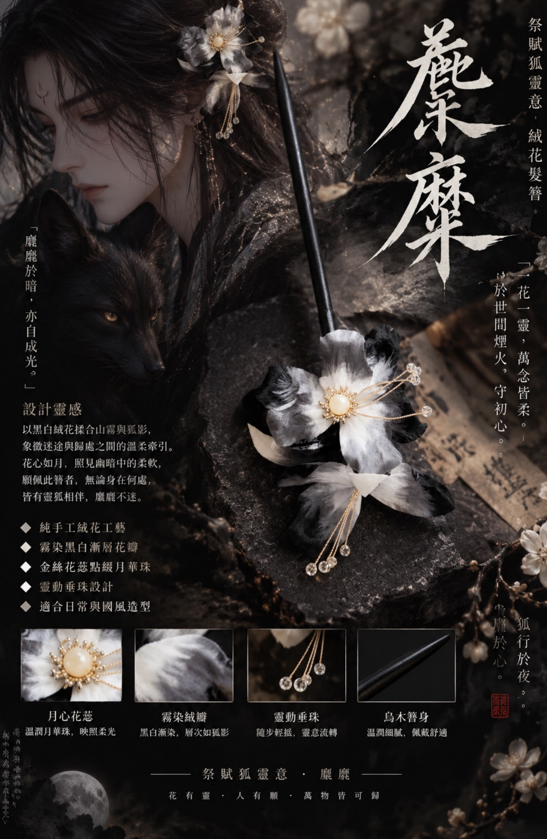 祭賦狐靈意髮簪